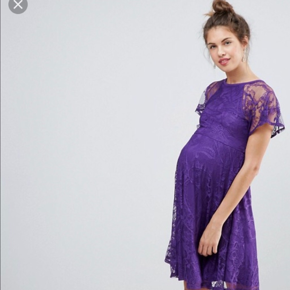 ASOS maternity flutter sleeve skater dress